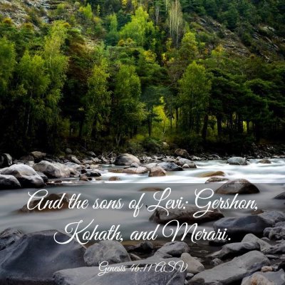 Picture 03 - Genesis 46:11 ASV - And the sons of Levi: Gershon, Kohath, and - Bible Verse Picture