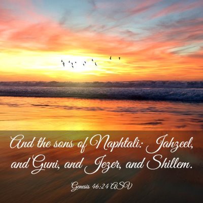 Picture 03 - Genesis 46:24 ASV - And the sons of Naphtali: Jahzeel, and Guni, and - Bible Verse Picture