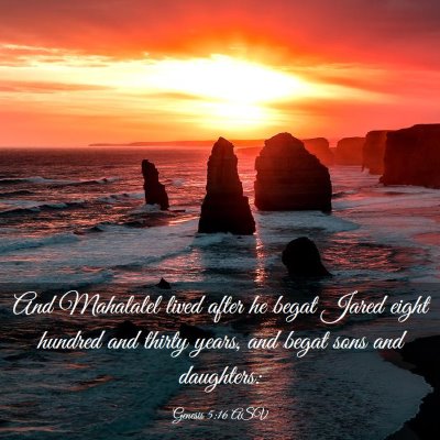 Picture 03 - Genesis 5:16 ASV - And Mahalalel lived after he begat Jared eight - Bible Verse Picture