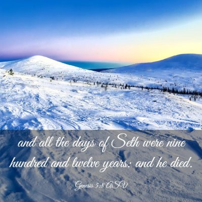 Picture 03 - Genesis 5:8 ASV - and all the days of Seth were nine hundred and - Bible Verse Picture