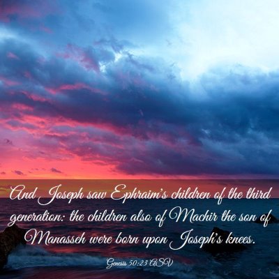 Picture 03 - Genesis 50:23 ASV - And Joseph saw Ephraim's children of the third - Bible Verse Picture