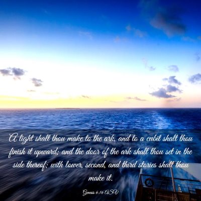 Picture 03 - Genesis 6:16 ASV - A light shalt thou make to the ark, and to a - Bible Verse Picture