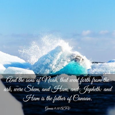Picture 03 - Genesis 9:18 ASV - And the sons of Noah, that went forth from the - Bible Verse Picture