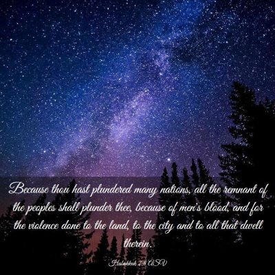 Picture 03 - Habakkuk 2:8 ASV - Because thou hast plundered many nations, all the - Bible Verse Picture