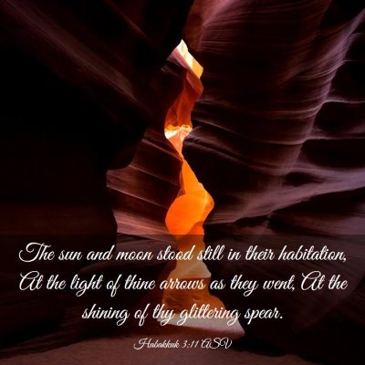 Picture 03 - Habakkuk 3:11 ASV - The sun and moon stood still in their habitation, - Bible Verse Picture