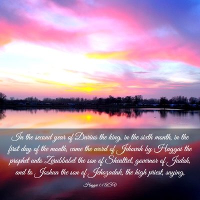 Picture 03 - Haggai 1:1 ASV - In the second year of Darius the king, in the - Bible Verse Picture