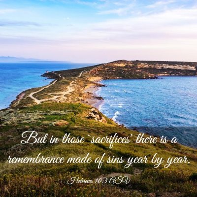 Picture 03 - Hebrews 10:3 ASV - But in those `sacrifices' there is a remembrance - Bible Verse Picture