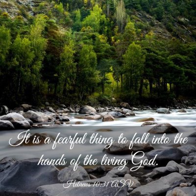 Picture 03 - Hebrews 10:31 ASV - It is a fearful thing to fall into the hands of - Bible Verse Picture