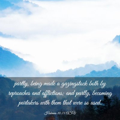 Picture 03 - Hebrews 10:33 ASV - partly, being made a gazingstock both by - Bible Verse Picture
