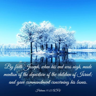 Picture 03 - Hebrews 11:22 ASV - By faith Joseph, when his end was nigh, made - Bible Verse Picture