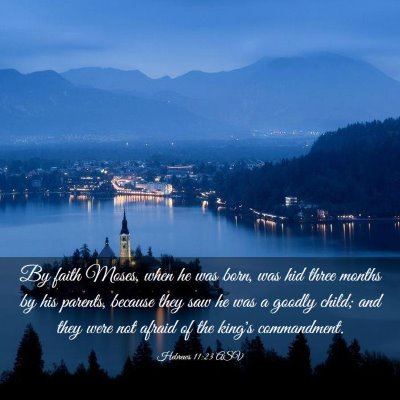 Picture 03 - Hebrews 11:23 ASV - By faith Moses, when he was born, was hid three - Bible Verse Picture