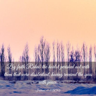 Picture 03 - Hebrews 11:31 ASV - By faith Rahab the harlot perished not with them - Bible Verse Picture