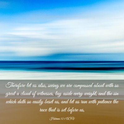 Picture 03 - Hebrews 12:1 ASV - Therefore let us also, seeing we are compassed - Bible Verse Picture