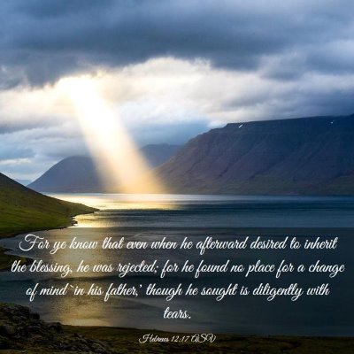 Picture 03 - Hebrews 12:17 ASV - For ye know that even when he afterward desired - Bible Verse Picture