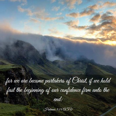 Picture 03 - Hebrews 3:14 ASV - for we are become partakers of Christ, if we hold - Bible Verse Picture
