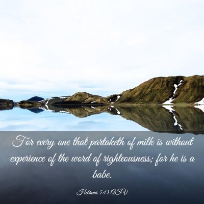 Picture 03 - Hebrews 5:13 ASV - For every one that partaketh of milk is without - Bible Verse Picture