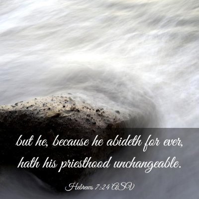 Picture 03 - Hebrews 7:24 ASV - but he, because he abideth for ever, hath his - Bible Verse Picture