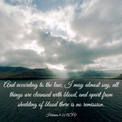 Picture 03 - Hebrews 9:22 ASV - And according to the law, I may almost say, all - Bible Verse Picture