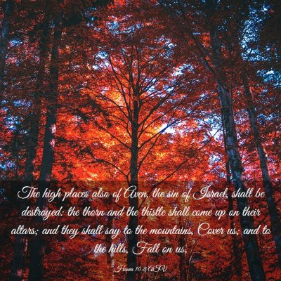 Picture 03 - Hosea 10:8 ASV - The high places also of Aven, the sin of Israel, - Bible Verse Picture