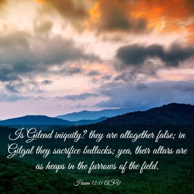 Picture 03 - Hosea 12:11 ASV - Is Gilead iniquity? they are altogether false; in - Bible Verse Picture