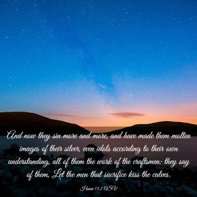 Picture 03 - Hosea 13:2 ASV - And now they sin more and more, and have made - Bible Verse Picture