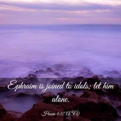 Picture 03 - Hosea 4:17 ASV - Ephraim is joined to idols; let him - Bible Verse Picture