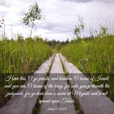 Picture 03 - Hosea 5:1 ASV - Hear this, O ye priests, and hearken, O house of - Bible Verse Picture