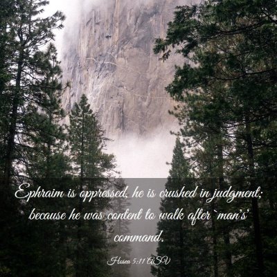 Picture 03 - Hosea 5:11 ASV - Ephraim is oppressed, he is crushed in judgment; - Bible Verse Picture