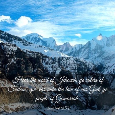 Picture 03 - Isaiah 1:10 ASV - Hear the word of Jehovah, ye rulers of Sodom; - Bible Verse Picture