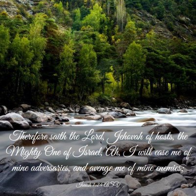 Picture 03 - Isaiah 1:24 ASV - Therefore saith the Lord, Jehovah of hosts, the - Bible Verse Picture