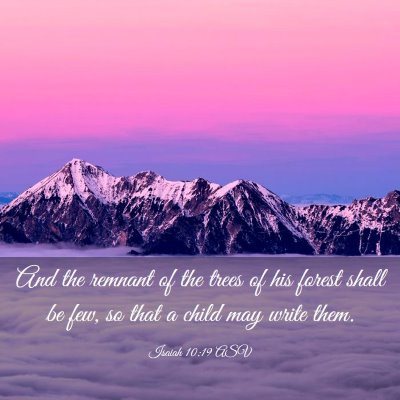 Picture 03 - Isaiah 10:19 ASV - And the remnant of the trees of his forest shall - Bible Verse Picture