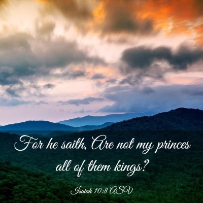 Picture 03 - Isaiah 10:8 ASV - For he saith, Are not my princes all of them - Bible Verse Picture
