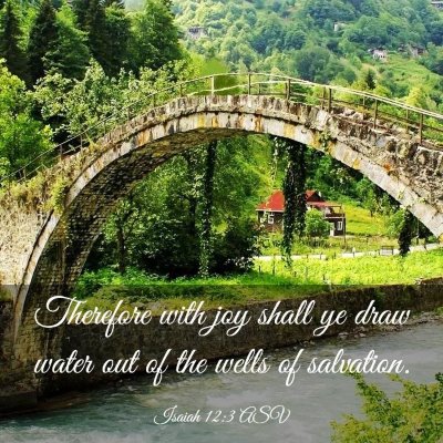 Picture 03 - Isaiah 12:3 ASV - Therefore with joy shall ye draw water out of the - Bible Verse Picture