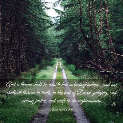Picture 03 - Isaiah 16:5 ASV - And a throne shall be established in - Bible Verse Picture
