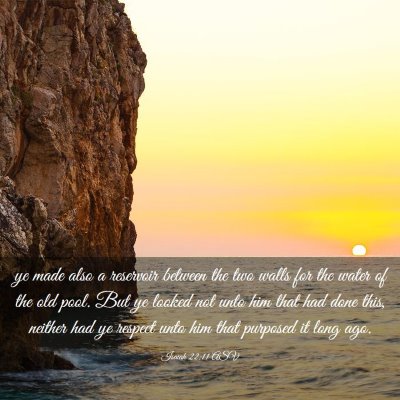 Picture 03 - Isaiah 22:11 ASV - ye made also a reservoir between the two walls - Bible Verse Picture