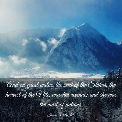Picture 03 - Isaiah 23:3 ASV - And on great waters the seed of the Shihor, the - Bible Verse Picture
