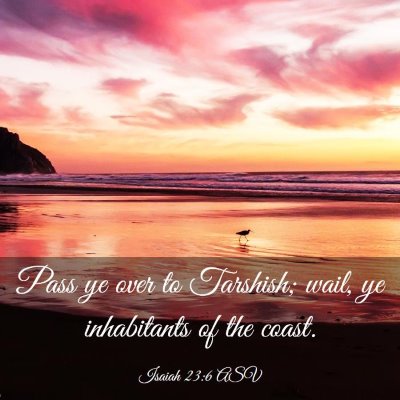 Picture 03 - Isaiah 23:6 ASV - Pass ye over to Tarshish; wail, ye inhabitants of - Bible Verse Picture