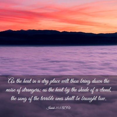 Picture 03 - Isaiah 25:5 ASV - As the heat in a dry place wilt thou bring down - Bible Verse Picture