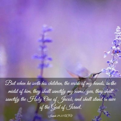 Picture 03 - Isaiah 29:23 ASV - But when he seeth his children, the work of my - Bible Verse Picture