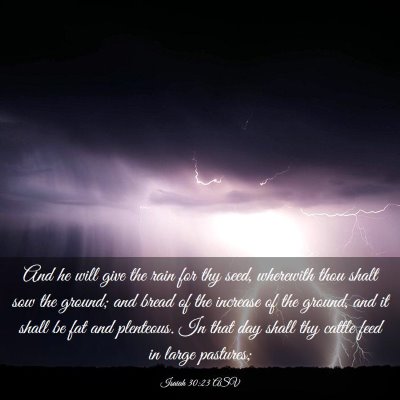 Picture 03 - Isaiah 30:23 ASV - And he will give the rain for thy seed, wherewith - Bible Verse Picture