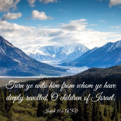 Picture 03 - Isaiah 31:6 ASV - Turn ye unto him from whom ye have deeply - Bible Verse Picture