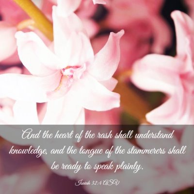 Picture 03 - Isaiah 32:4 ASV - And the heart of the rash shall understand - Bible Verse Picture