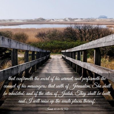 Picture 03 - Isaiah 44:26 ASV - that confirmeth the word of his servant, and - Bible Verse Picture