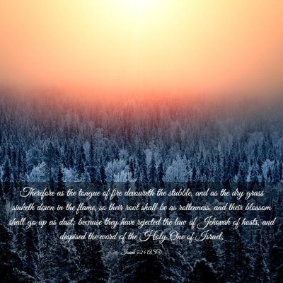 Picture 03 - Isaiah 5:24 ASV - Therefore as the tongue of fire devoureth the - Bible Verse Picture