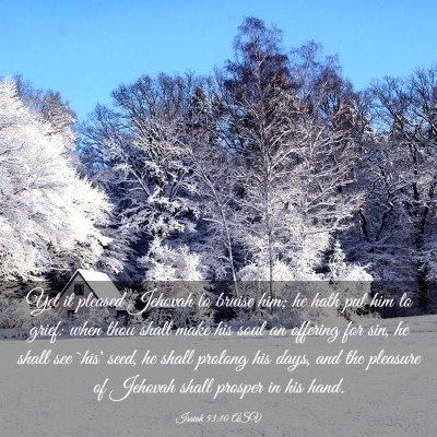 Picture 03 - Isaiah 53:10 ASV - Yet it pleased Jehovah to bruise him; he hath put - Bible Verse Picture