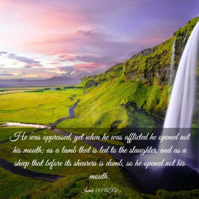 Picture 03 - Isaiah 53:7 ASV - He was oppressed, yet when he was afflicted he - Bible Verse Picture