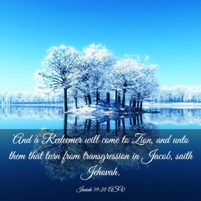 Picture 03 - Isaiah 59:20 ASV - And a Redeemer will come to Zion, and unto them - Bible Verse Picture