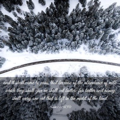 Picture 03 - Isaiah 7:22 ASV - and it shall come to pass, that because of the - Bible Verse Picture