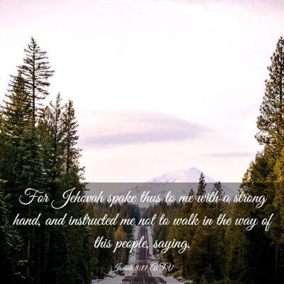 Picture 03 - Isaiah 8:11 ASV - For Jehovah spake thus to me with a strong hand, - Bible Verse Picture