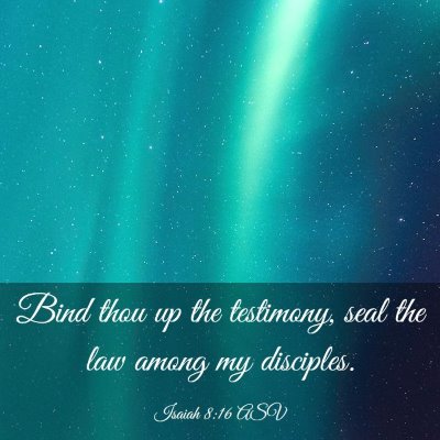Picture 03 - Isaiah 8:16 ASV - Bind thou up the testimony, seal the law among my - Bible Verse Picture